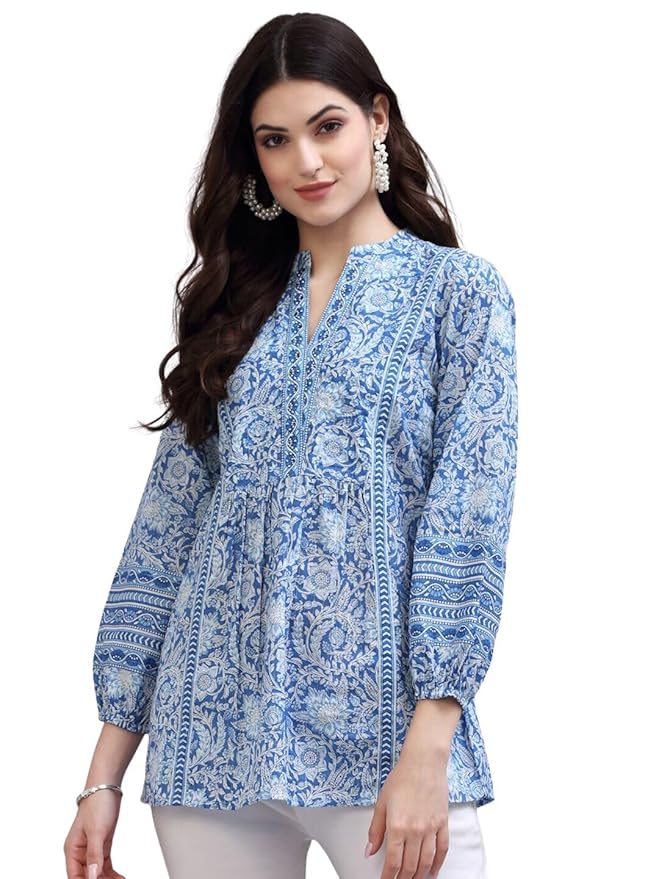 rytras Women's Floral Printed Cotton Top