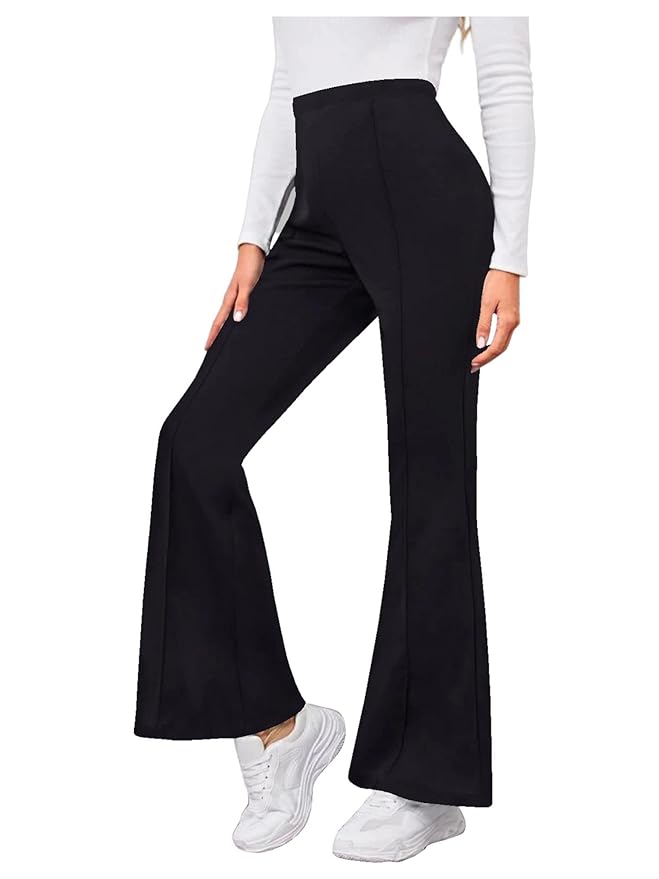 Dream Beauty Fashion Women's Bell Bottom High Waist Trouser, Elastic Flared Bootcut Pants, Stretchy Parallel Leg for Casual Office Work wear (Dhoni 4) - Image 2