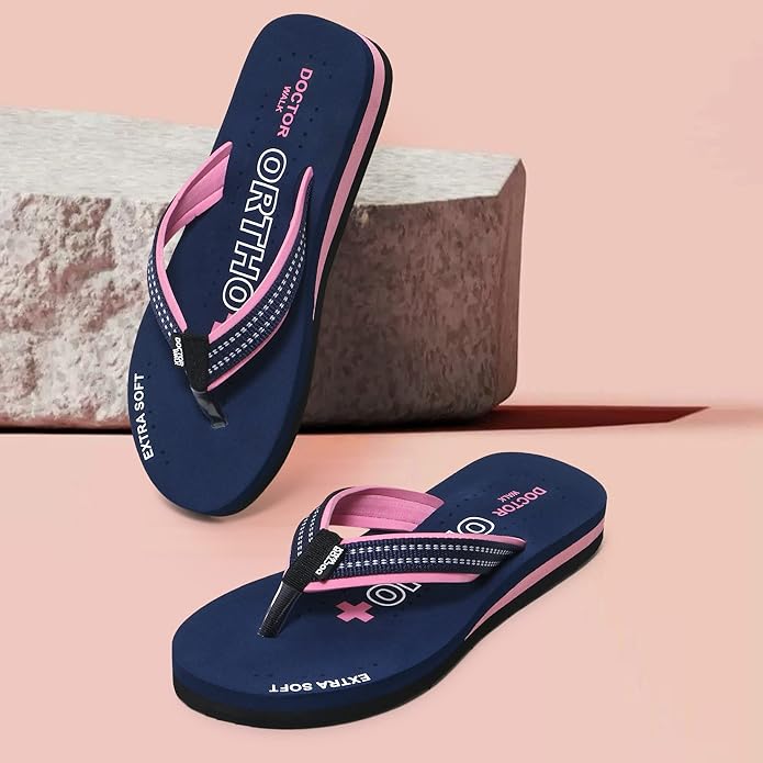 Doctor Walk Flip Flop for Women | Soft Comfortable | Breathable | Fashionable | Stylish | Trendy | Super soft | Lightweight | Anti-Slip Sole | Indoor & Outdoor | (DW-018) (Black) - Image 3