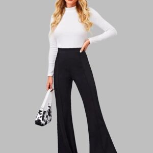 Dream Beauty Fashion Women's Bell Bottom High Waist Trouser, Elastic Flared Bootcut Pants, Stretchy Parallel Leg for Casual Office Work wear (Dhoni 4)