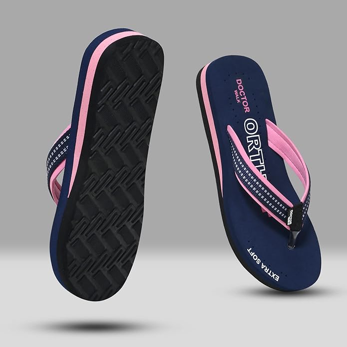 Doctor Walk Flip Flop for Women | Soft Comfortable | Breathable | Fashionable | Stylish | Trendy | Super soft | Lightweight | Anti-Slip Sole | Indoor & Outdoor | (DW-018) (Black) - Image 2