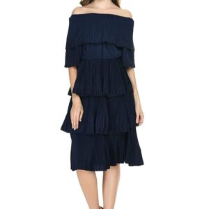 Women's Solid Off Shoulder Western Dress