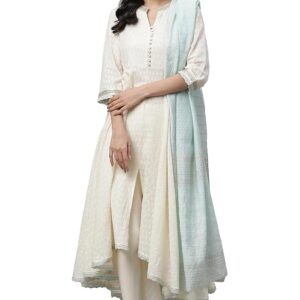 Off-White Pure Cotton Asymmetrical Kurta