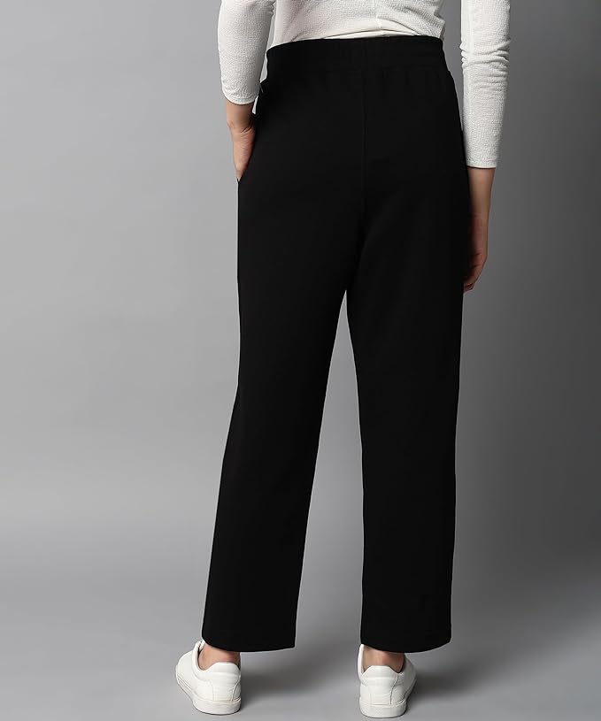 Women Solid Stretch Staight Pants - Image 2