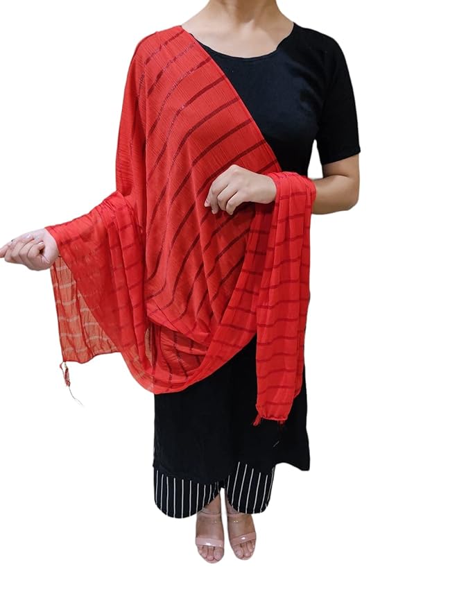 Women's Poly Chiffon Striped Dupatta - Image 7