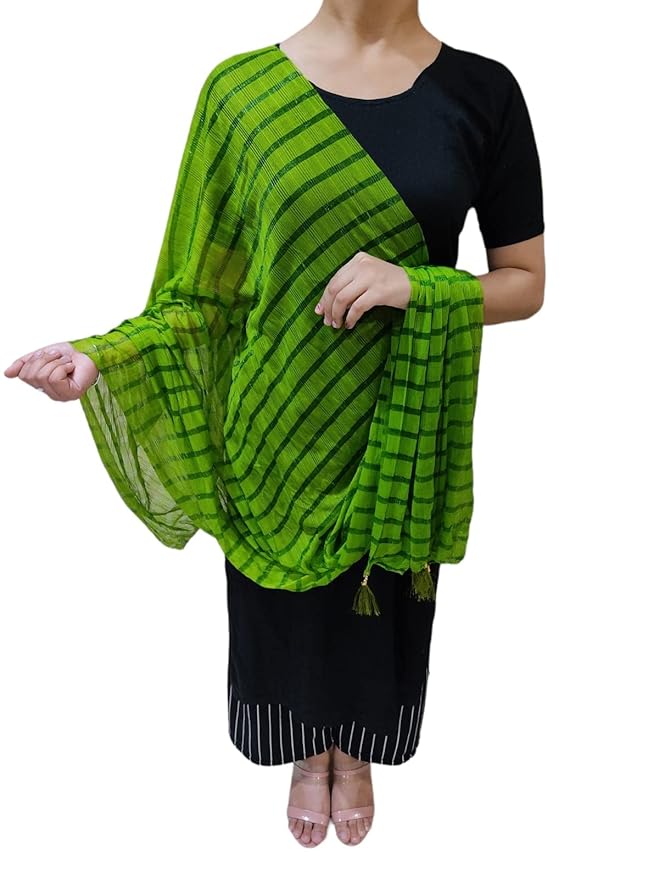 Women's Poly Chiffon Striped Dupatta - Image 6