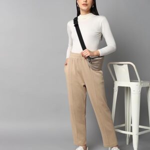Women Solid Stretch Staight Pants