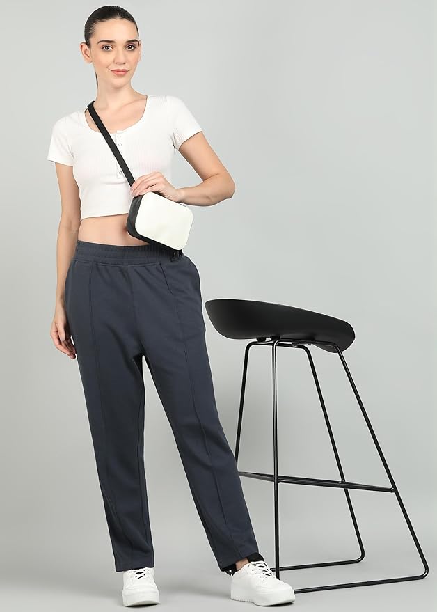 Women Solid Stretch Staight Pants - Image 4