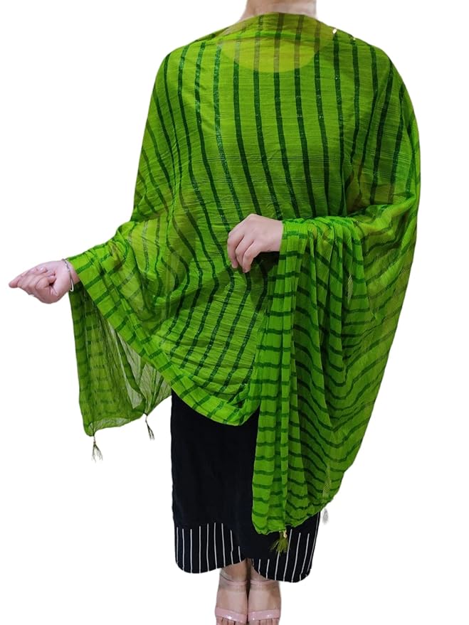Women's Poly Chiffon Striped Dupatta