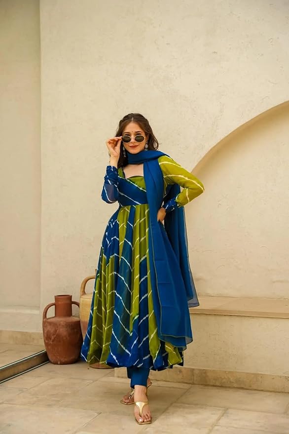 Women's Georgette Bandhani Anarkali Suit - Image 3
