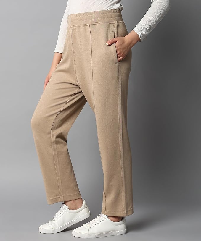 Women Solid Stretch Staight Pants - Image 3